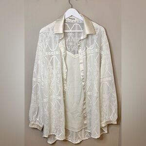 Impressions Coastal Couture Embroidered Blouse